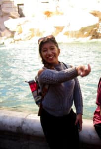 Isabella Chavez at the Trevi Fountain travel abroad