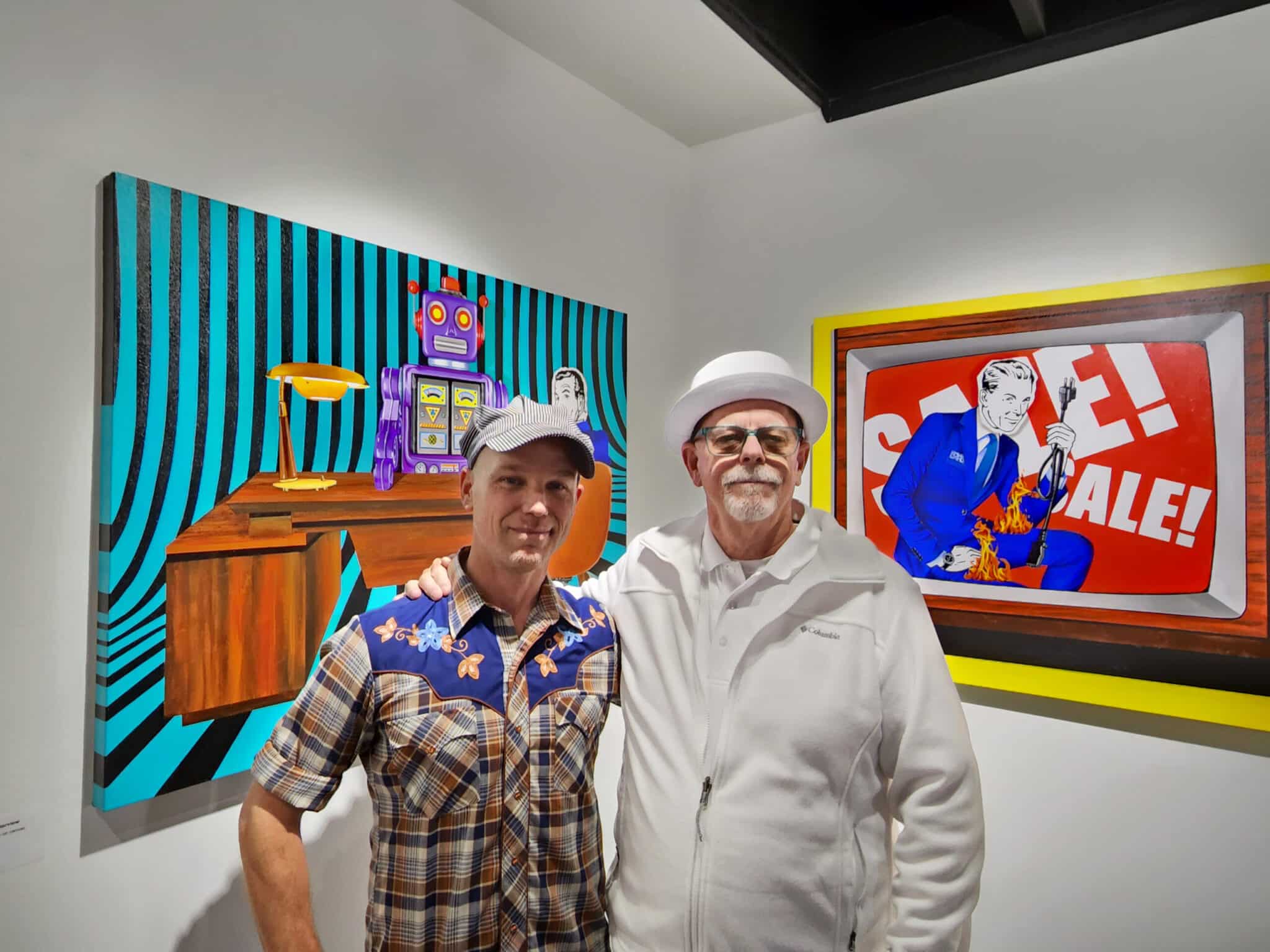 Beacon studio arts professor Russell Bellamy and the artist Michael Knapp.