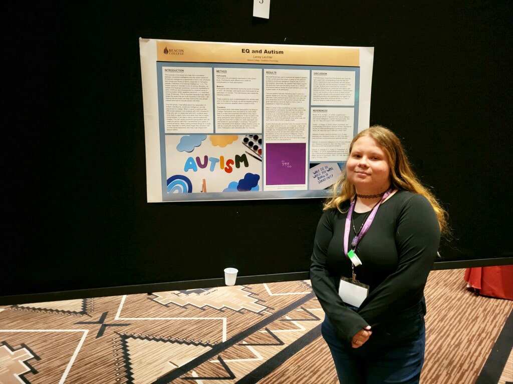 Laney Leichter with her research poster
